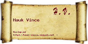 Hauk Vince névjegykártya